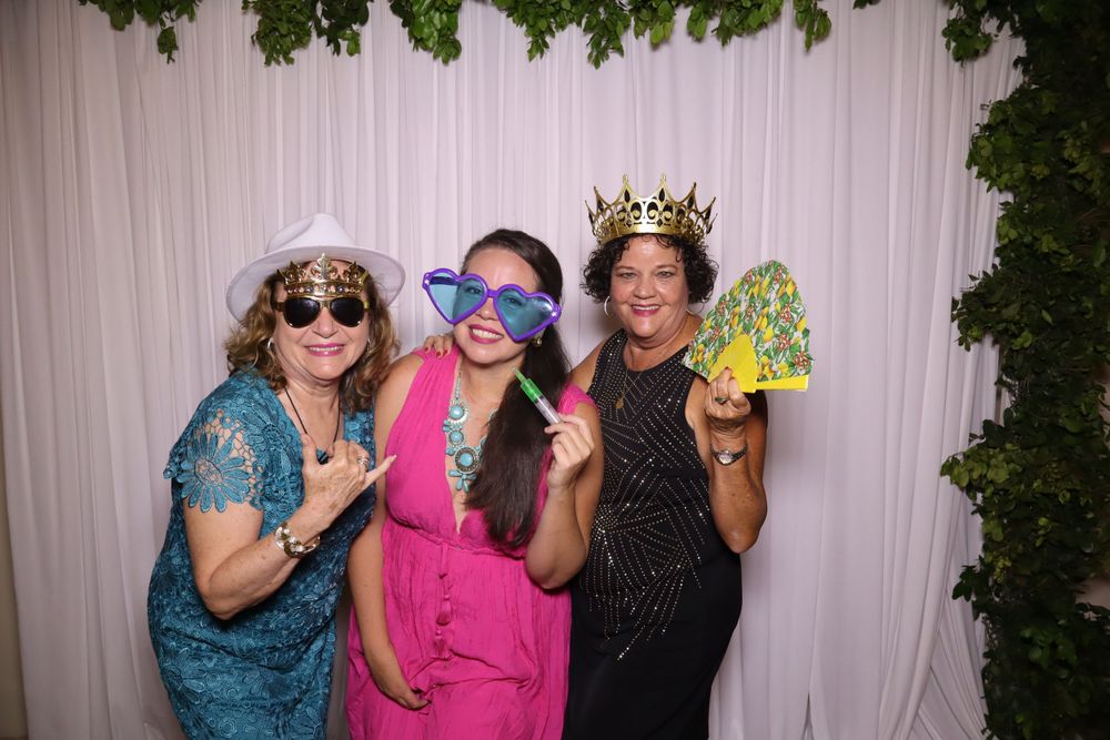 A special birthday client enjoying her big day at our photo booth