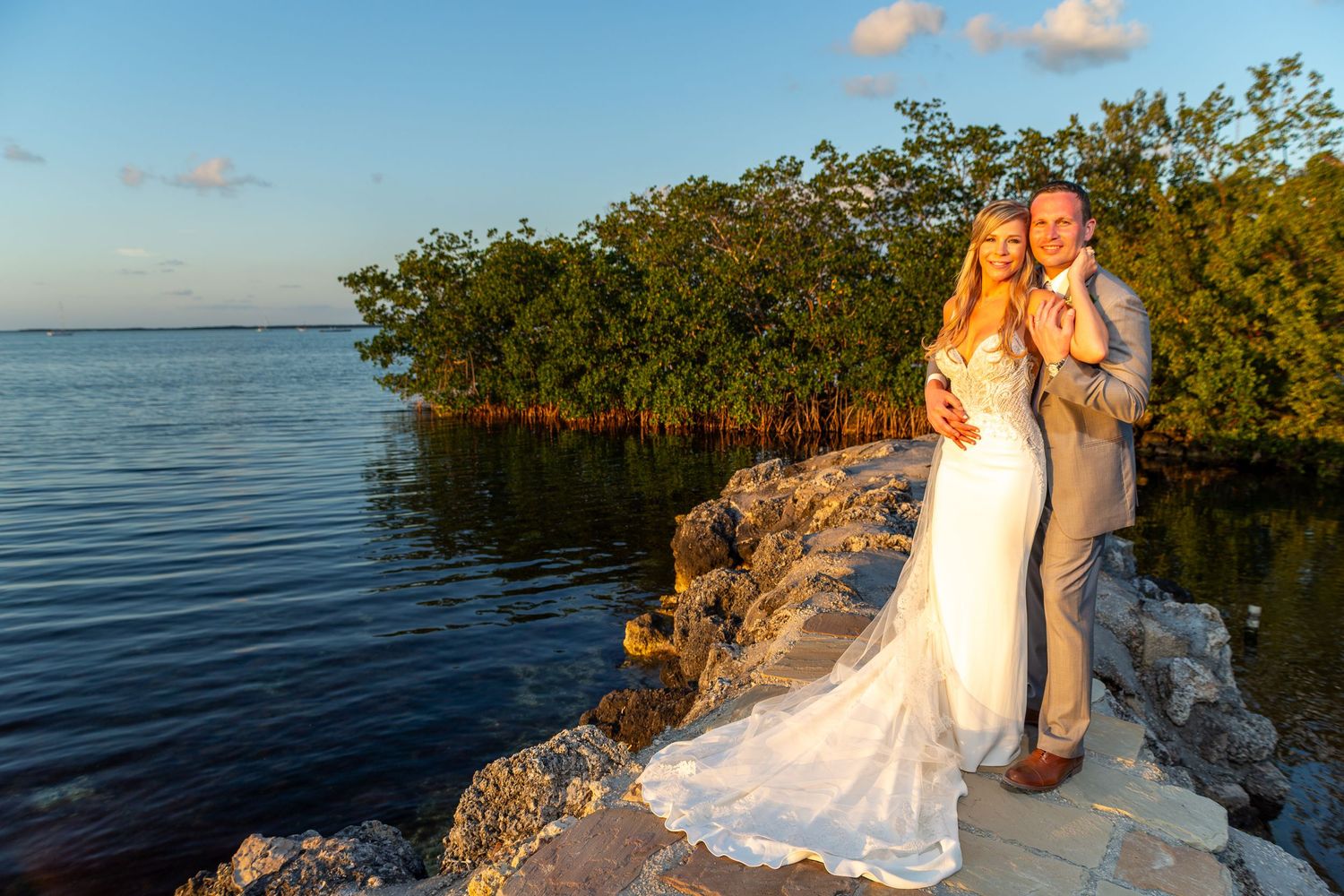Key Largo Lighthouse wedding ceremony at sunset by Roger Bella Photo Studios
