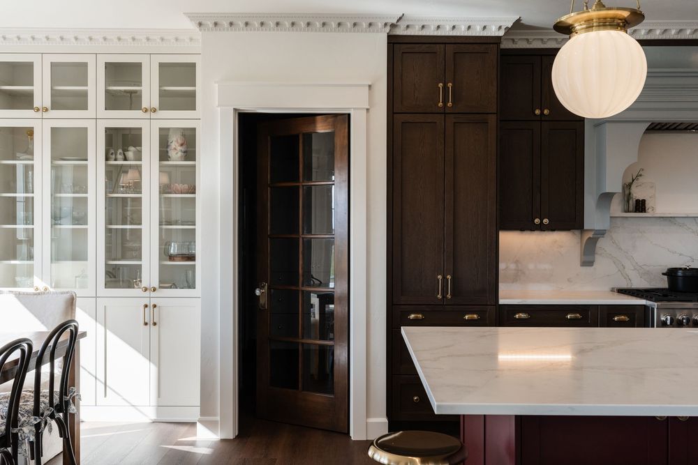 kitchen pantry and island