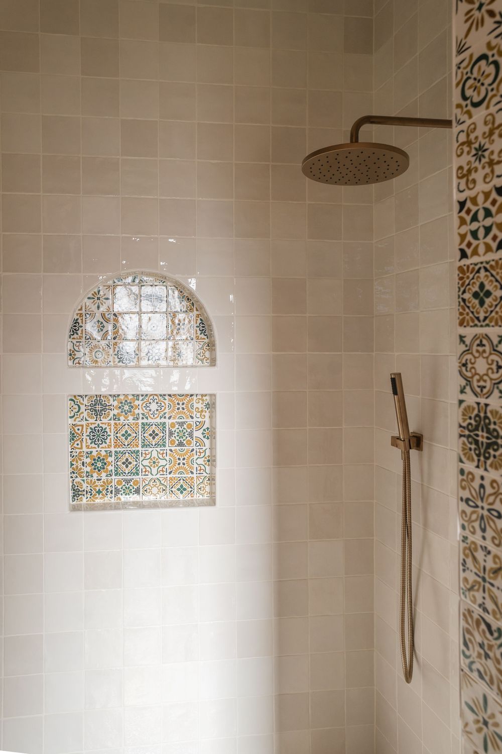 tiled shower