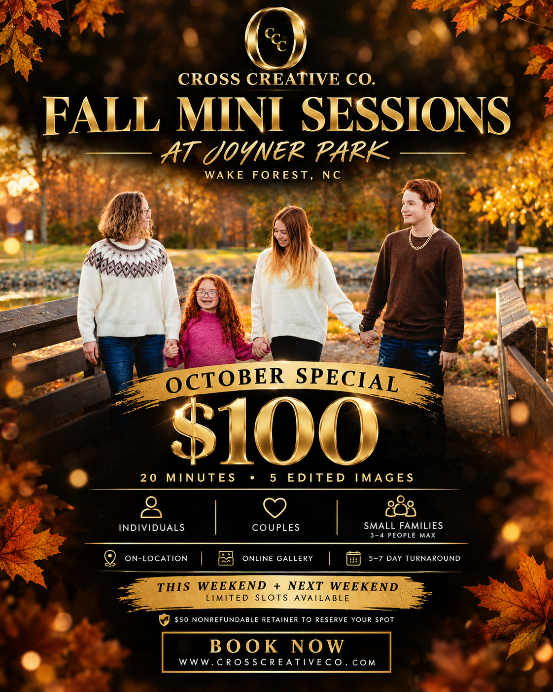 Our October special for you and the family Must book within the month of October!