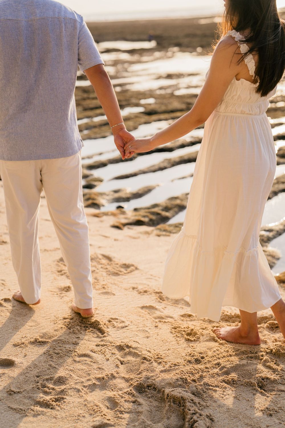 Golden hour proposal photography at Impossible Beach Bali