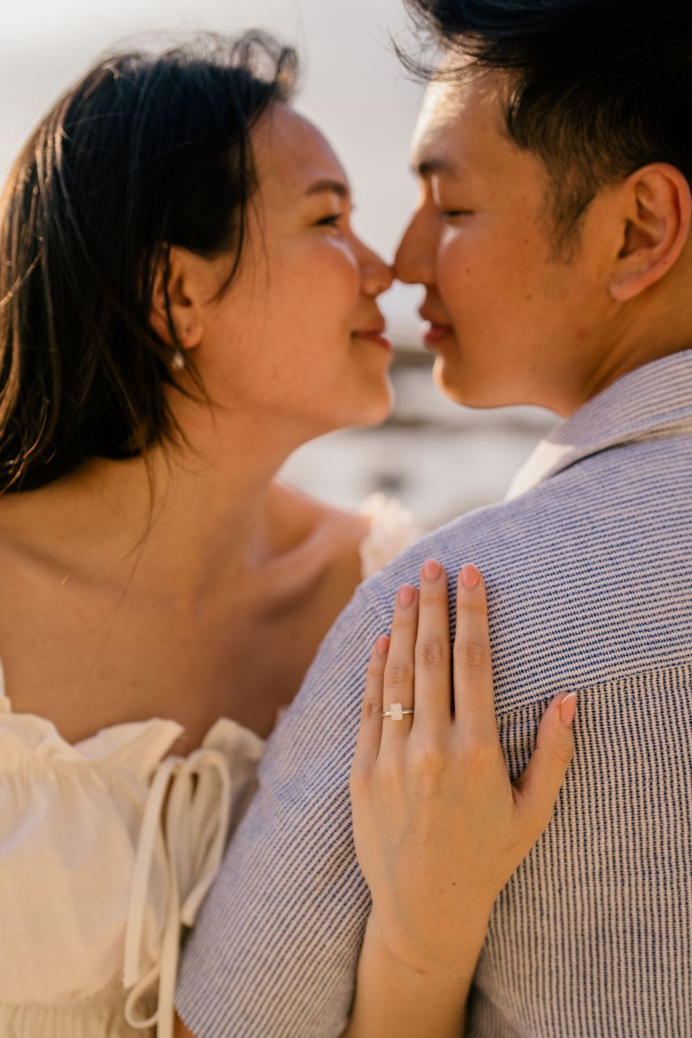 Golden hour proposal photography at Impossible Beach Bali