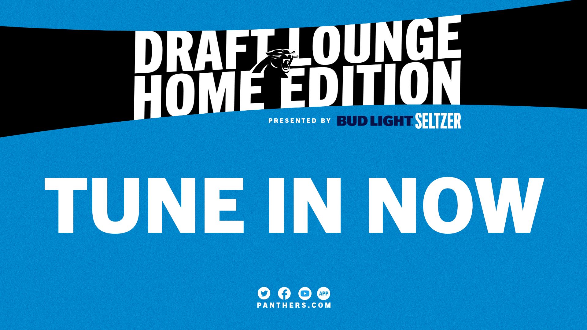 Draft Lounge Home Edition presented by Bud Light Seltzer promotional banner with Tune In Now text.