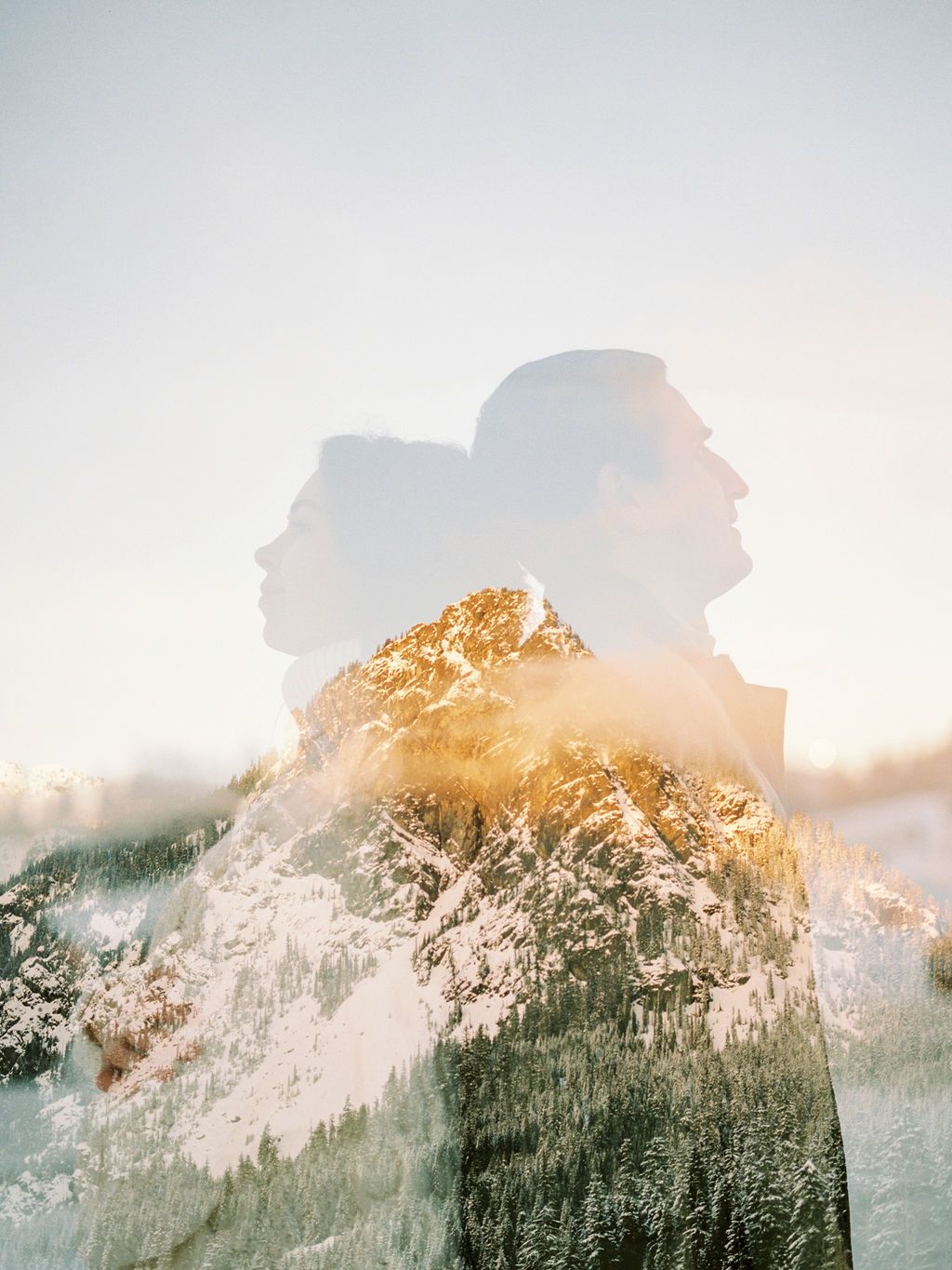 Couple exploring Mount Rainier National Park