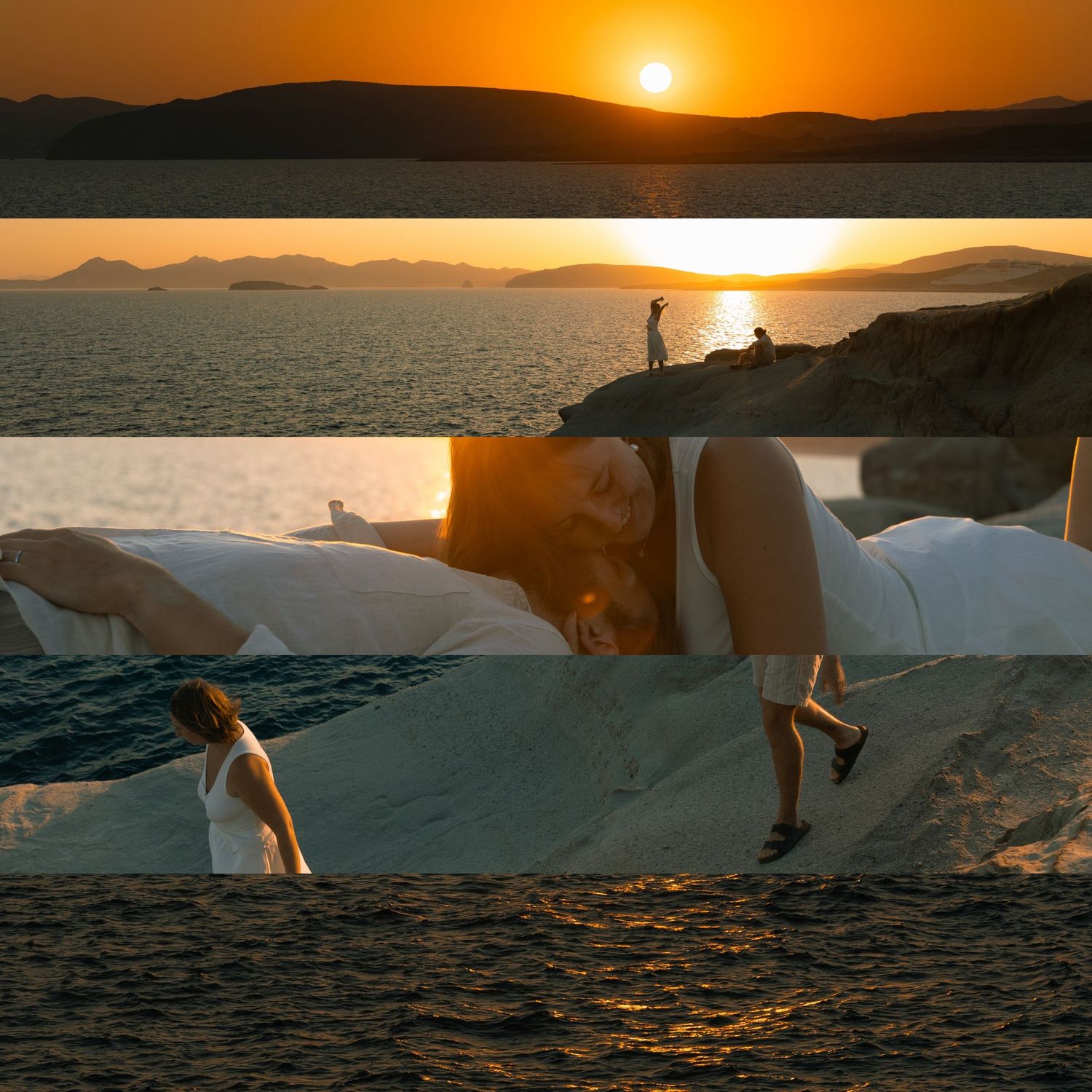 milos greece sarakiniko beach sunrise cliff jumping photo adventure session couple cinematic photography rebekah sage