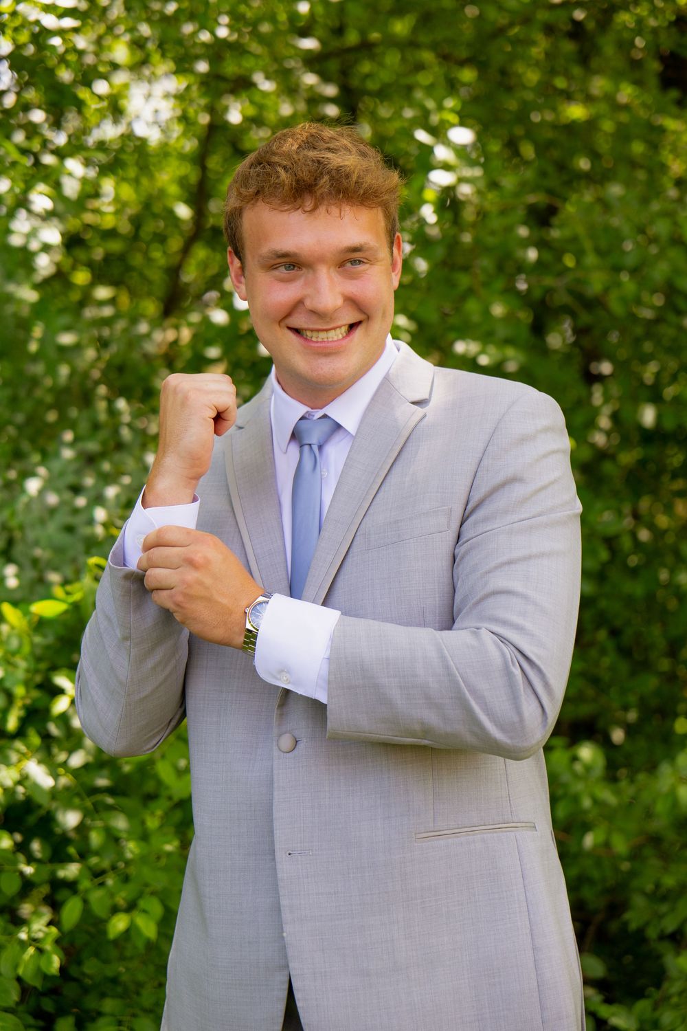 A man getting ready for his wedding