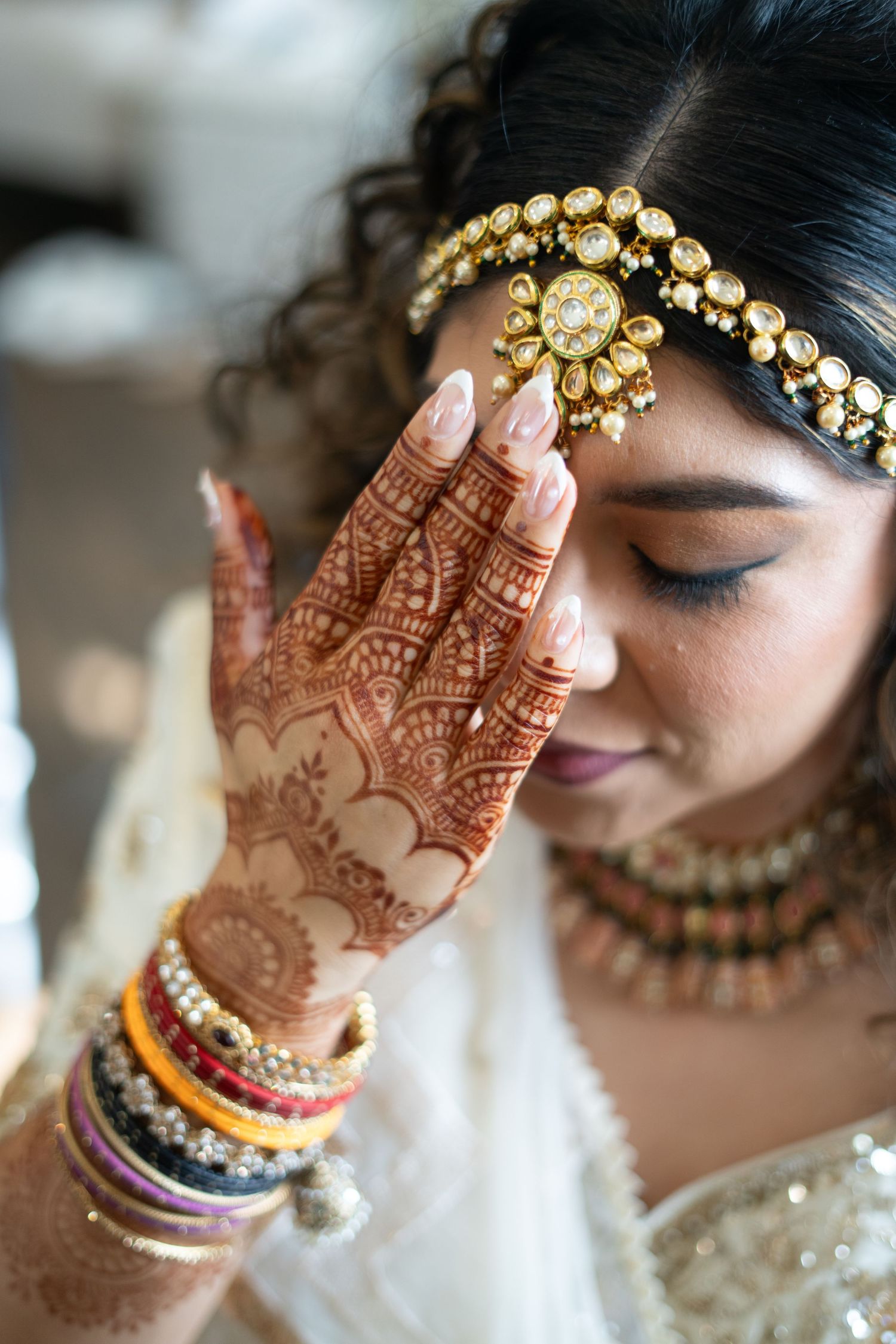 Bride getting ready candid South Asian wedding Orlando