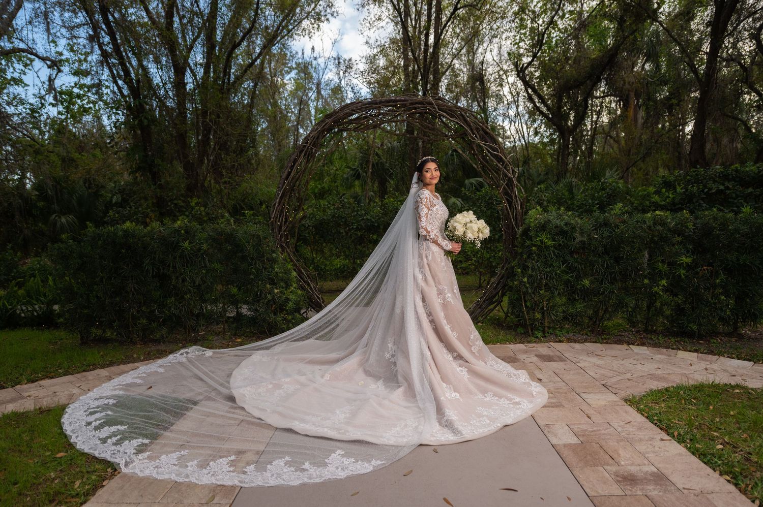 South Asian bride portrait Hindu wedding ceremony Tampa Florida