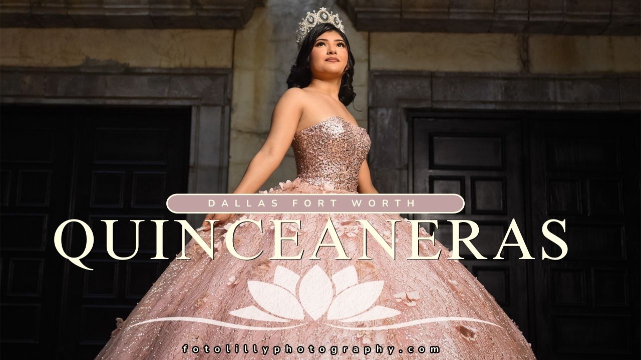 Arlington quinceañera photographer creating beautiful outdoor portraits with elegant styling, natural scenery, and artistic photography