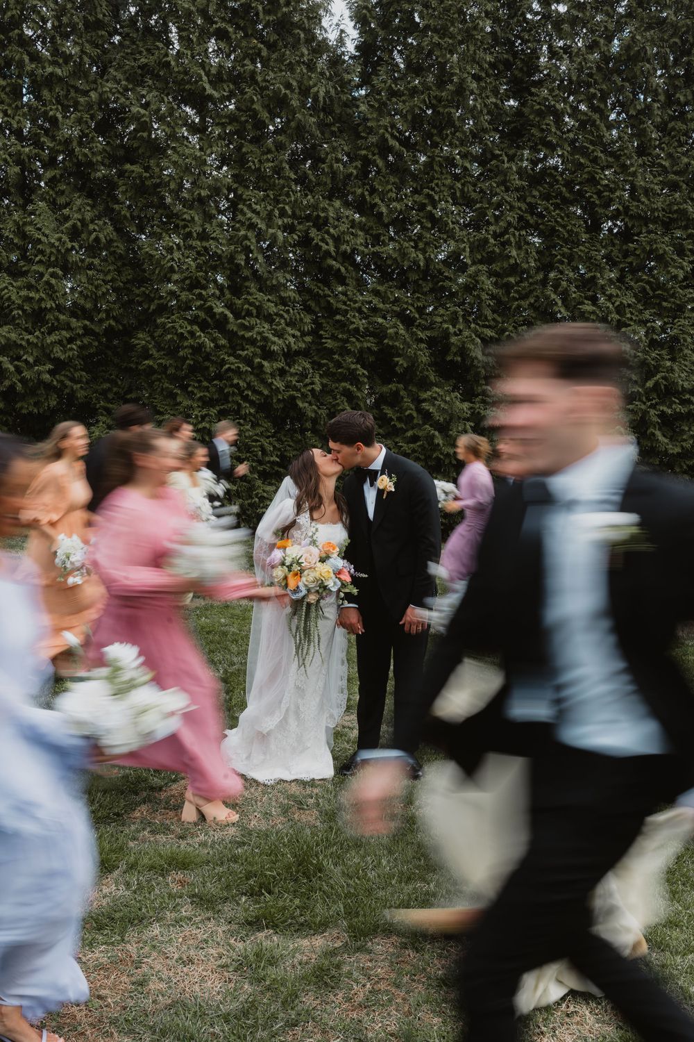 Bride and groom slow motion portrait outdoors, Maryville TN