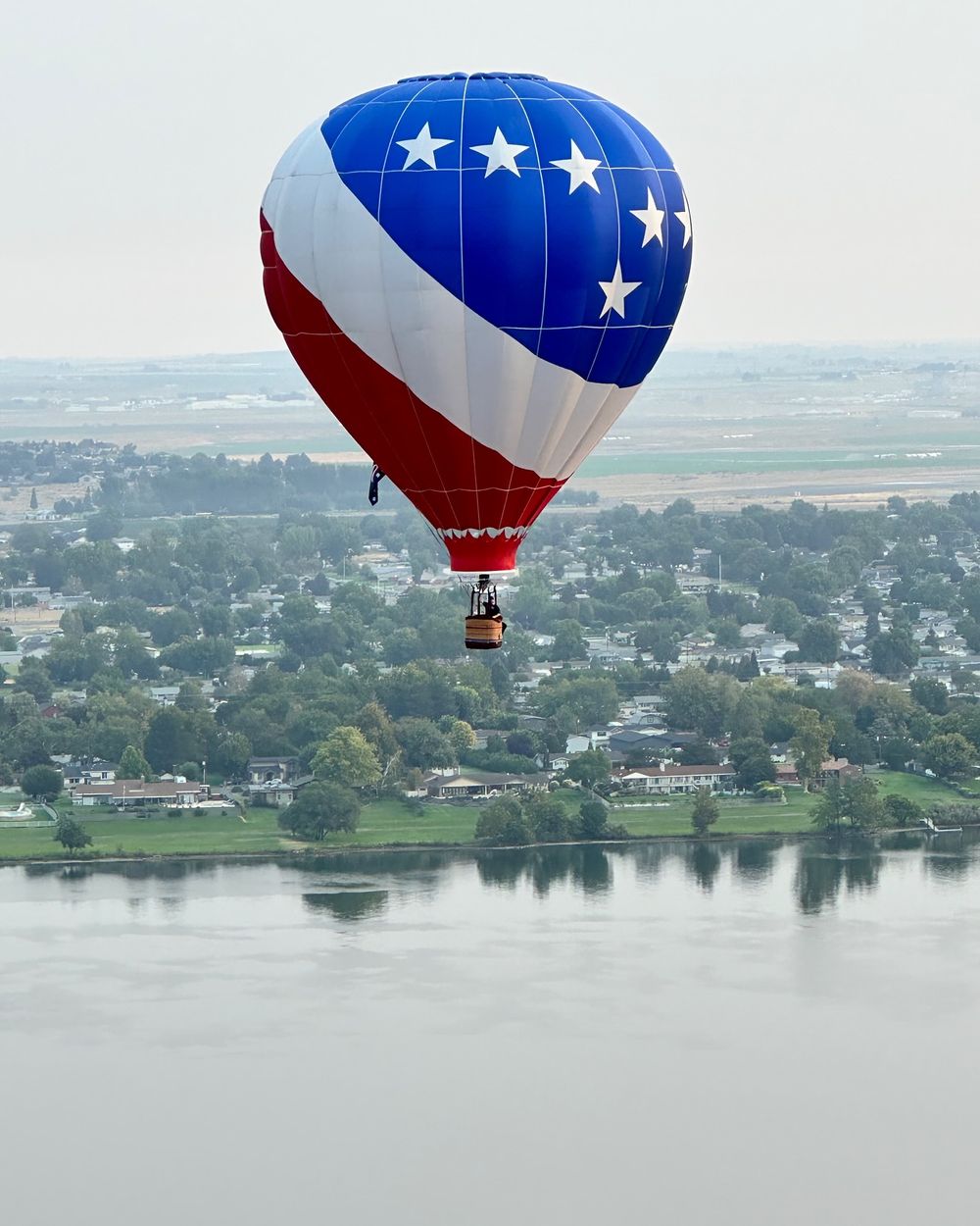 Flying over Columbia Park and the Columbia River in Kennewick, WA.