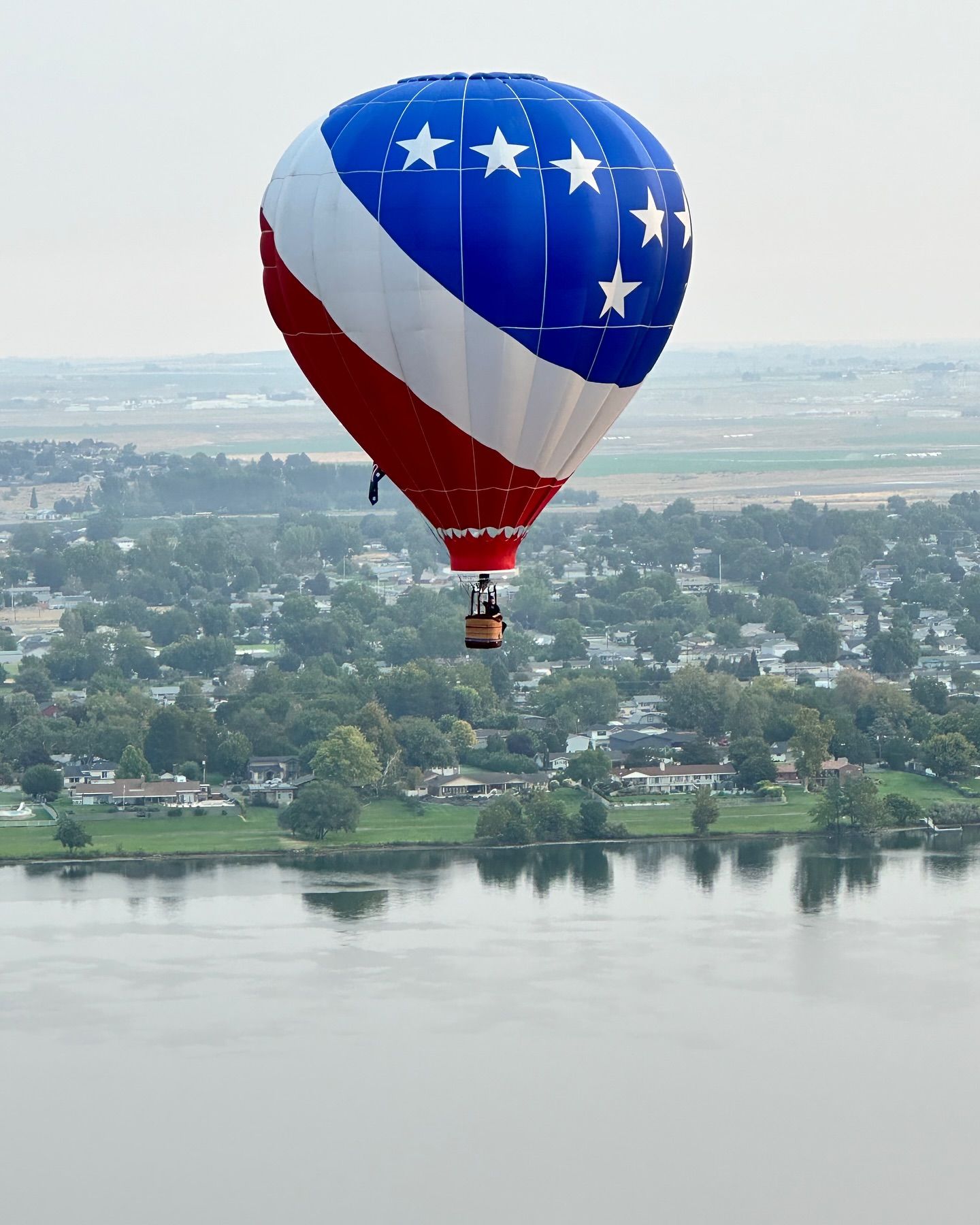 Flying over Columbia Park and the Columbia River in Kennewick, WA.