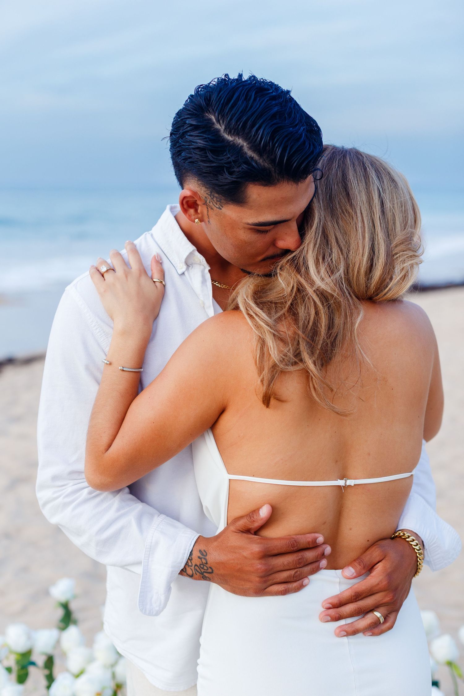 Couples portrait on the beach. Marriage proposal. San Juan, Puerto Rico.
