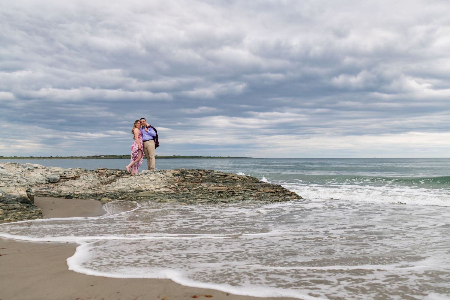 Rhode Island beach engagement photography session
