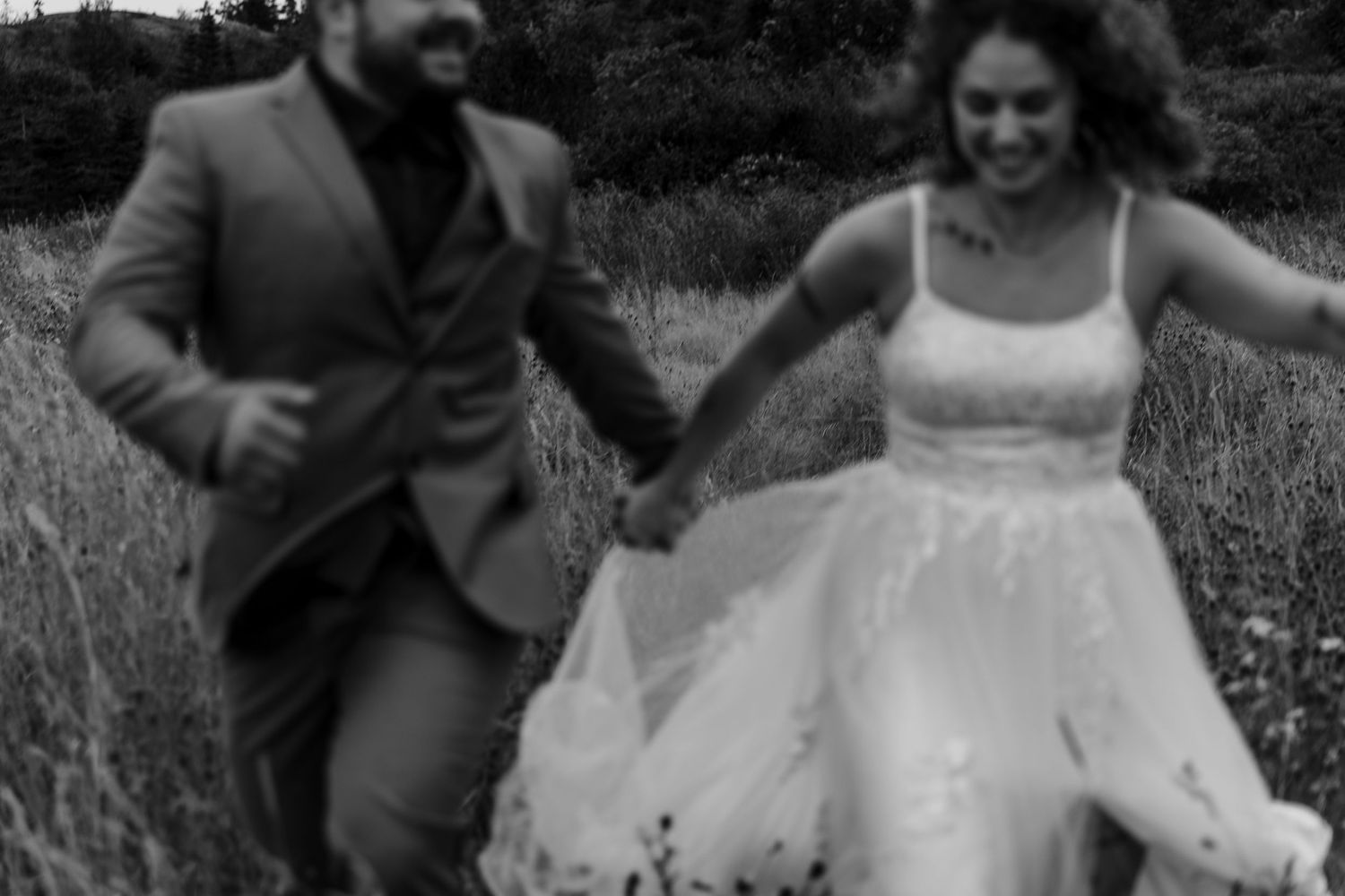 Joyful dancing and festive moments from a wedding celebration in a scenic outdoor garden setting.