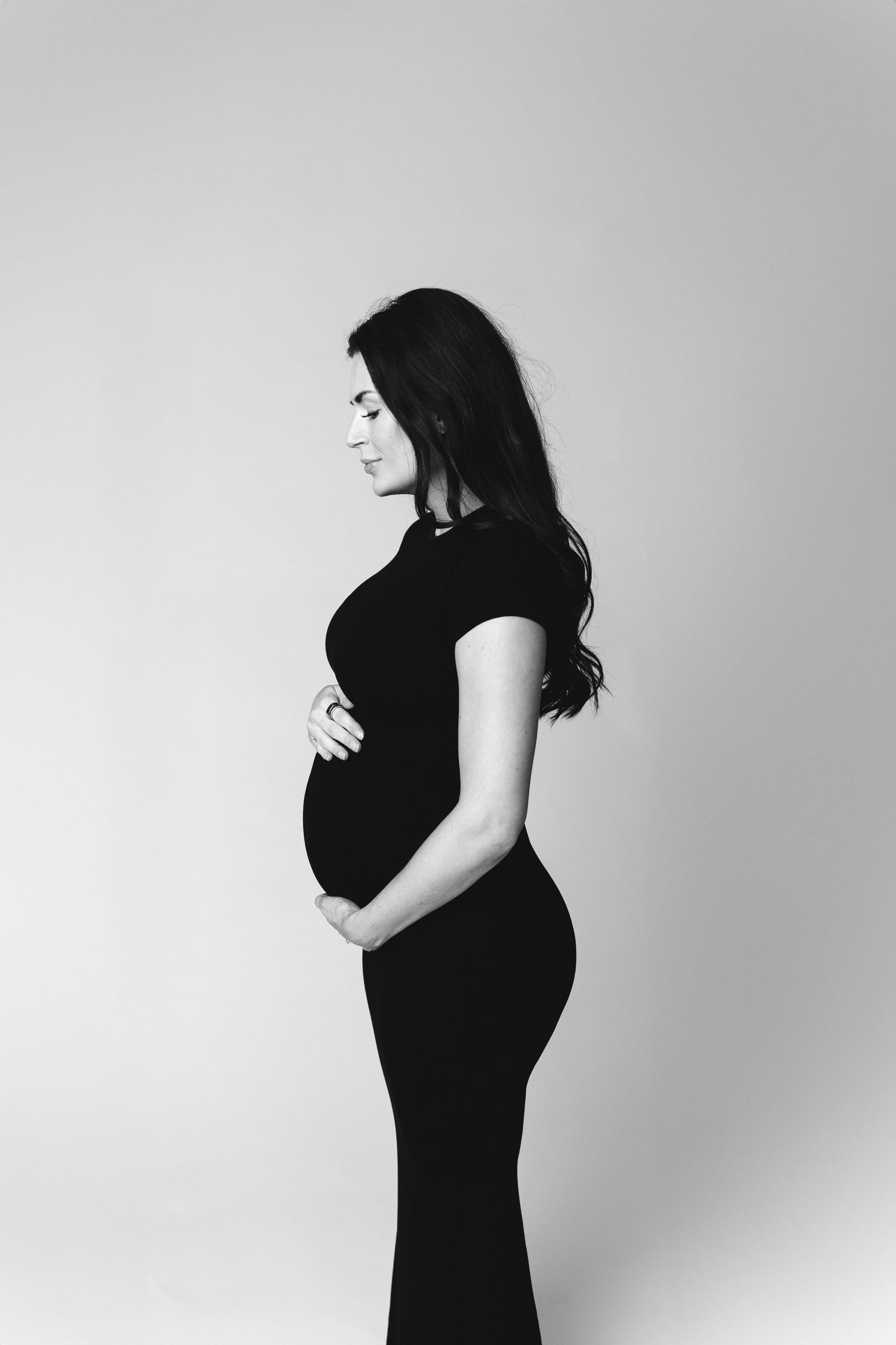 Luxury maternity photo session with soft lighting in Nashville