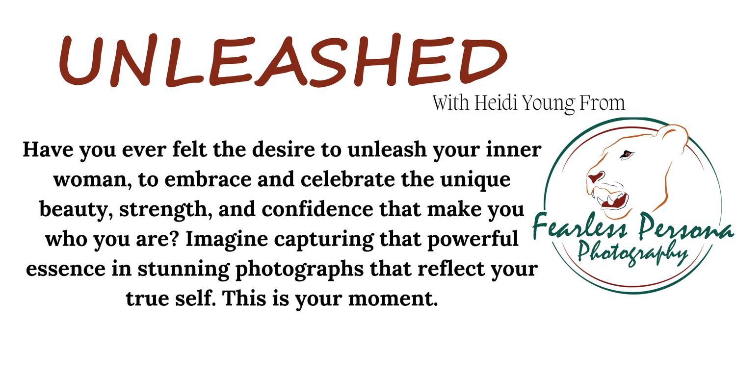 Professional photography business banner with text about unleashing inner confidence.