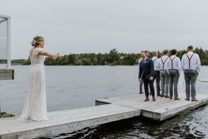Owl and Otter, Nova Scotia, Lawrencetown, Halifax Photographer, Intimate Outdoor Wedding, Rain Wedding,  First Look, Summer Bride, Groom