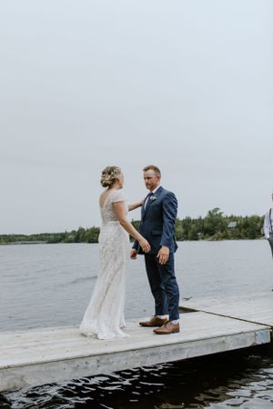Owl and Otter, Nova Scotia, Lawrencetown, Halifax Photographer, Intimate Outdoor Wedding, Rain Wedding,  First Look, Summer Bride, Groom