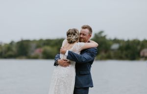 Owl and Otter, Nova Scotia, Lawrencetown, Halifax Photographer, Intimate Outdoor Wedding, Rain Wedding,  First Look, Summer Bride, Groom