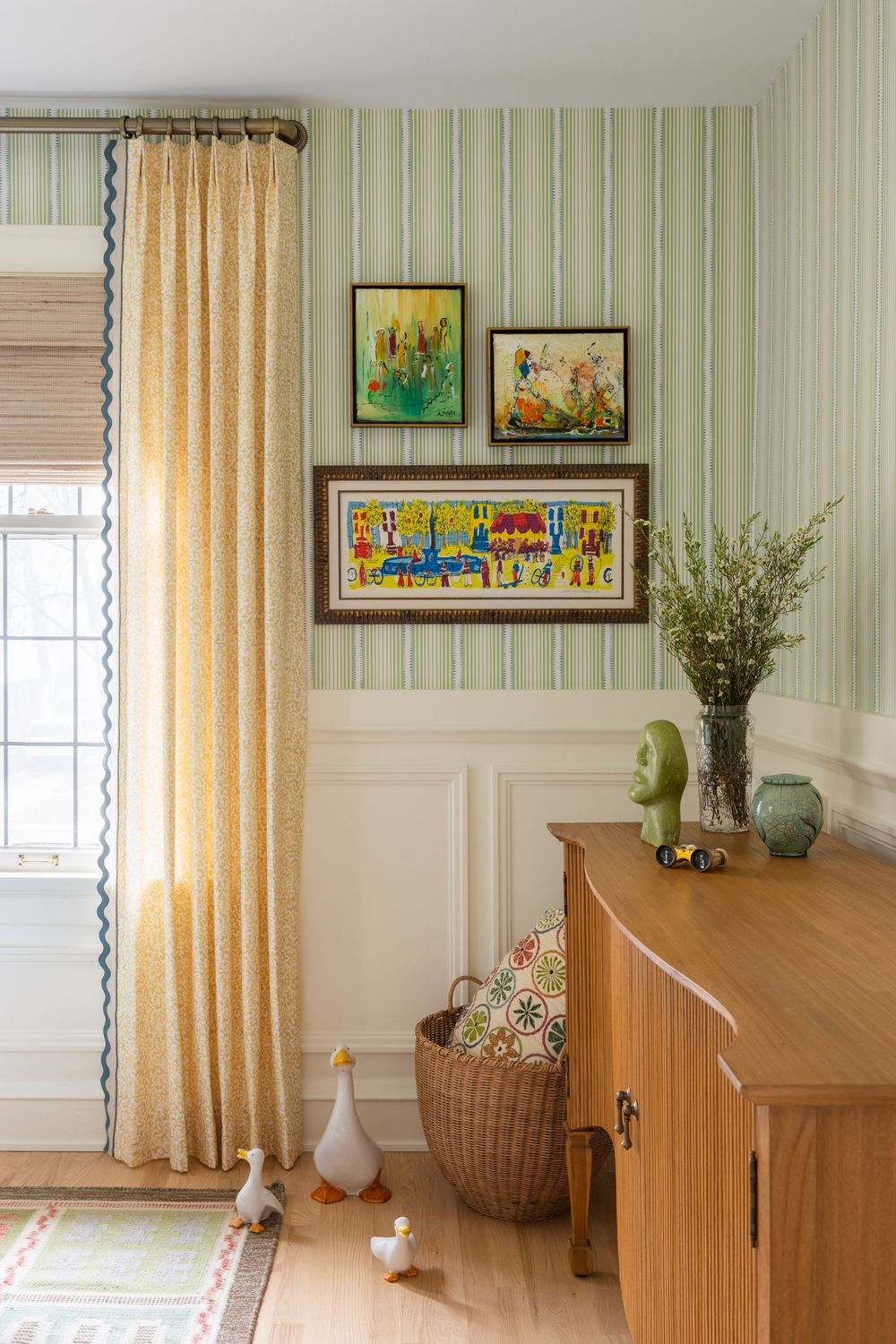 Tudor renovation Whitefish Bay Wisconsin by Catron Haus Design guest bedroom corner