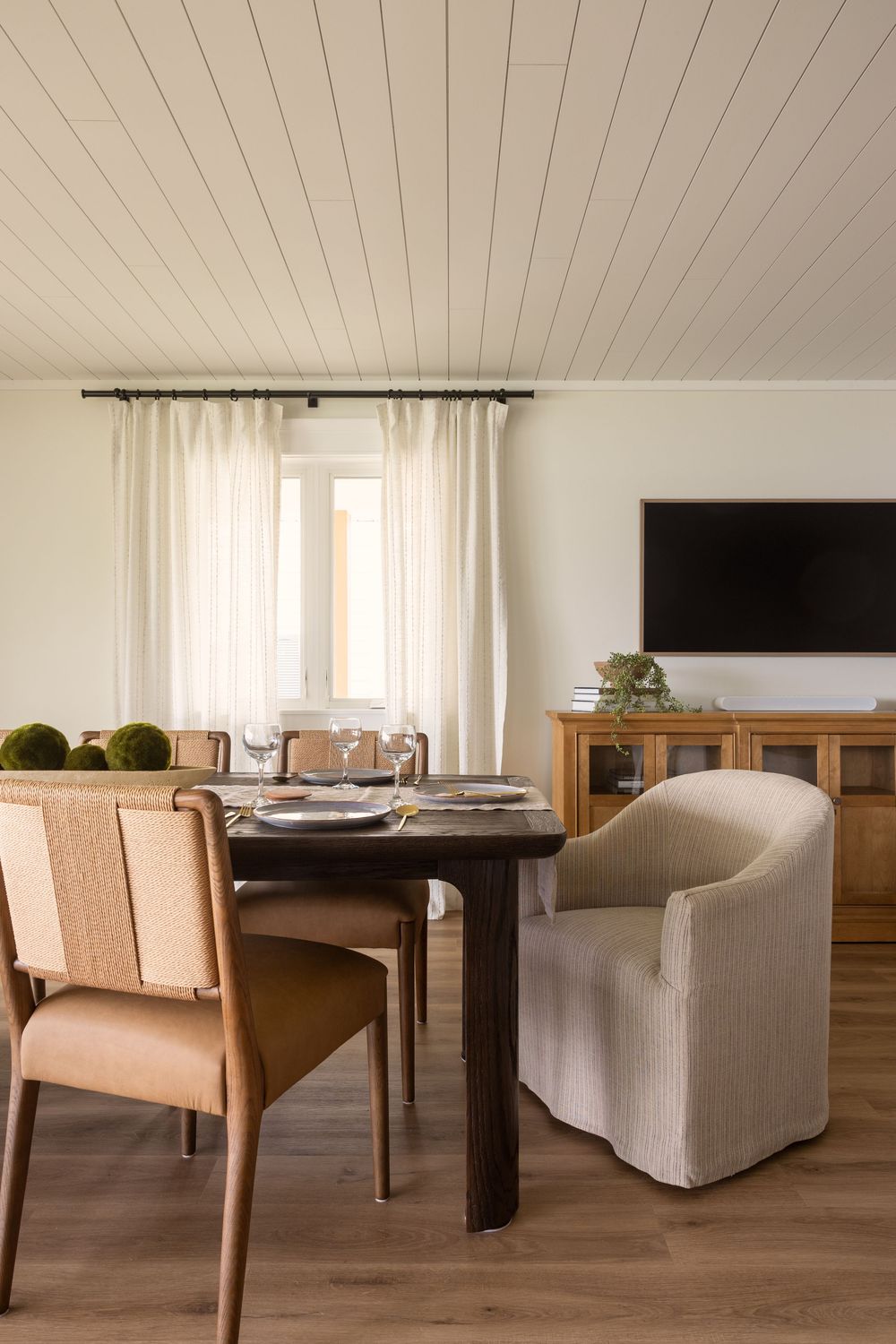 dining room detail in lake house in Cedar Lake Indiana renovated by Swatch Design Group