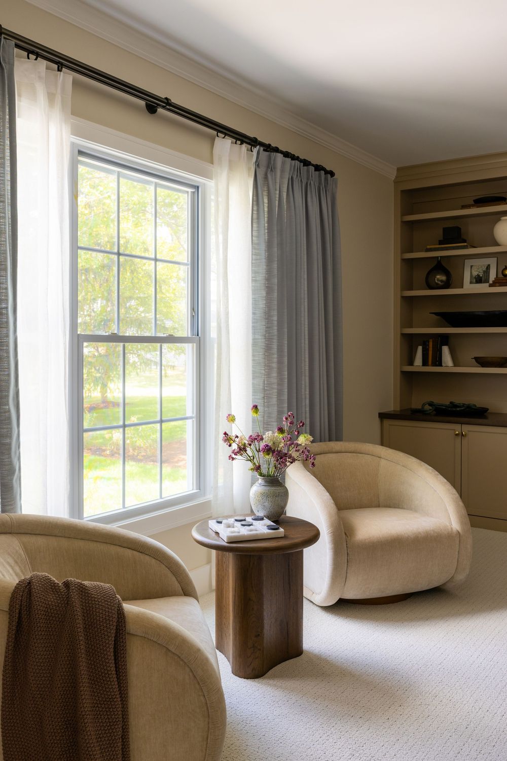 cozy family room corner in Naperville by Terracotta interiors