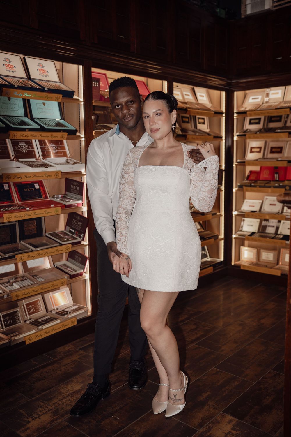 Cigar Bar Engagement Session with Flash in Pittsburgh Pa by Megan Bucci Photography
