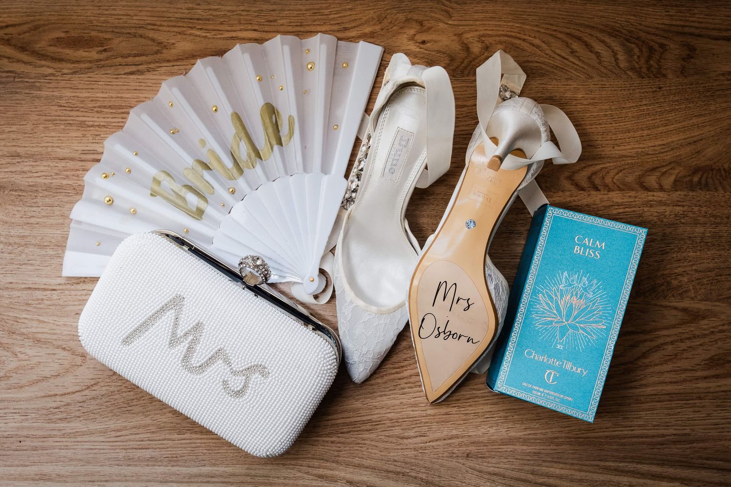 Wedding shoes and bag at Kent wedding