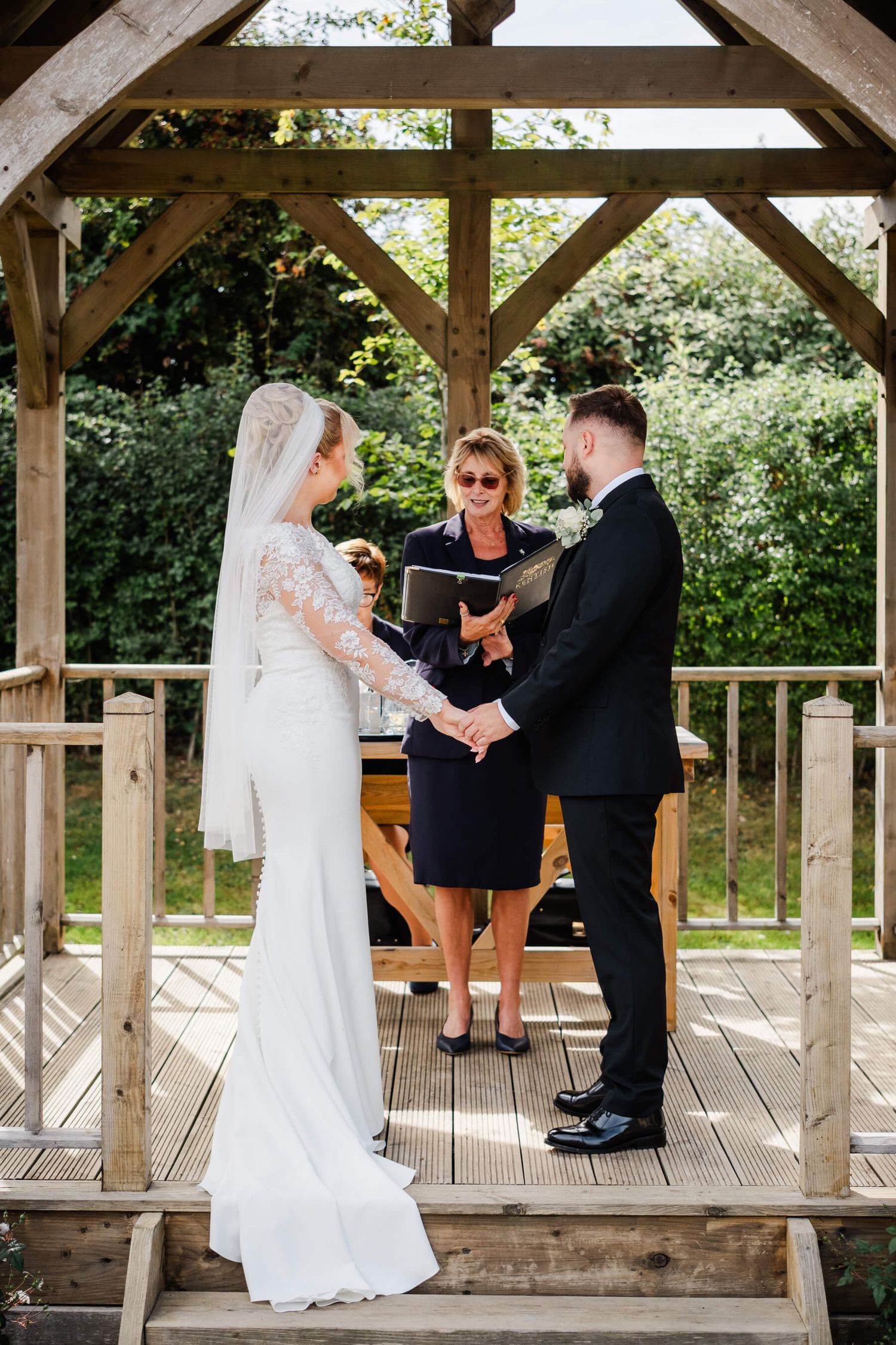 bride and groom at wedding in Kent