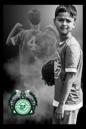 A sequence of five grayscale images showing a sports logo transition with a player in uniform and fog effects.