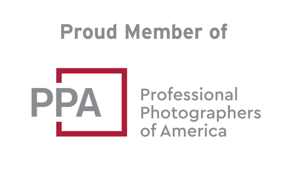 Professional Photographers of America (PPA) membership logo with red square and gray text design.