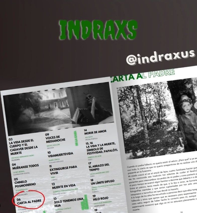 Publicación en el fanzine de ultramar de carta al padre por indraxus