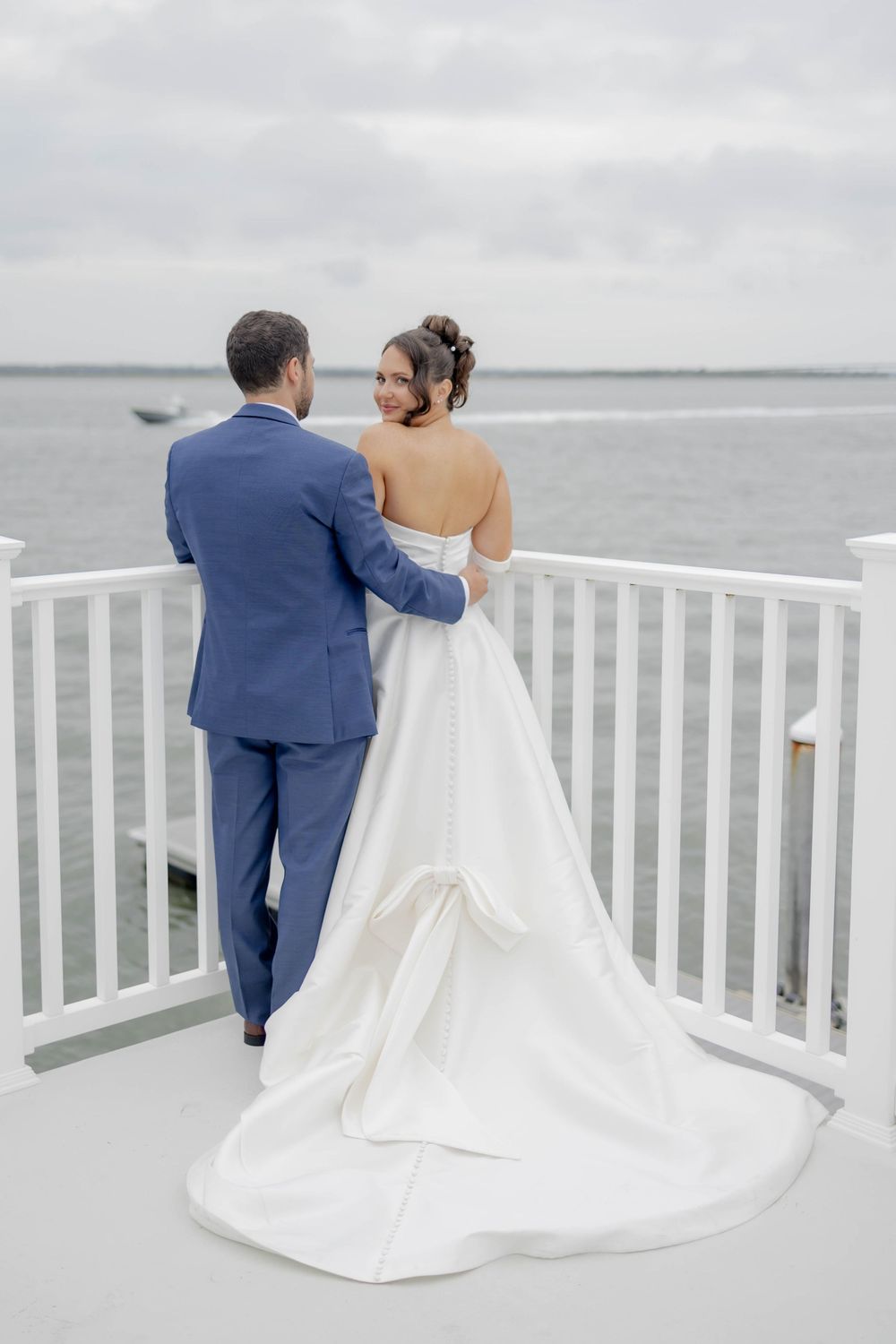 Ocean City Yacht Club Wedding - bridal portraits on the water