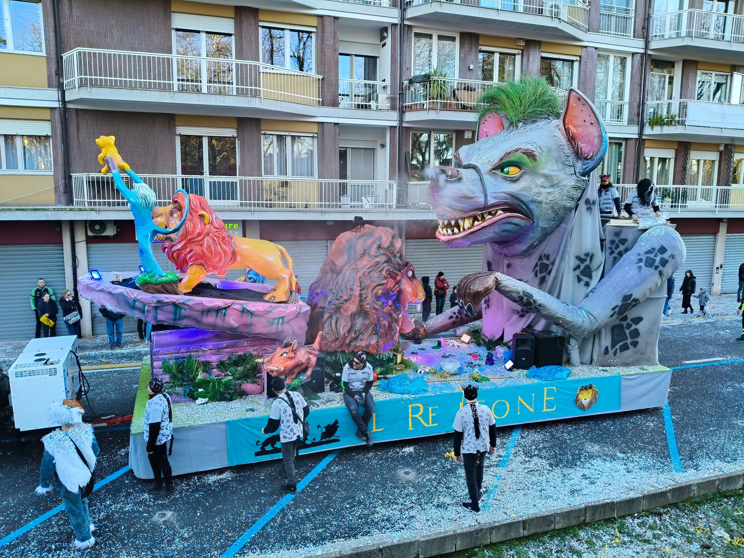 Treviso Carnival Parade 2026. The Coriandolando Group for Pieve di Soligo with the show “The Lion King”.