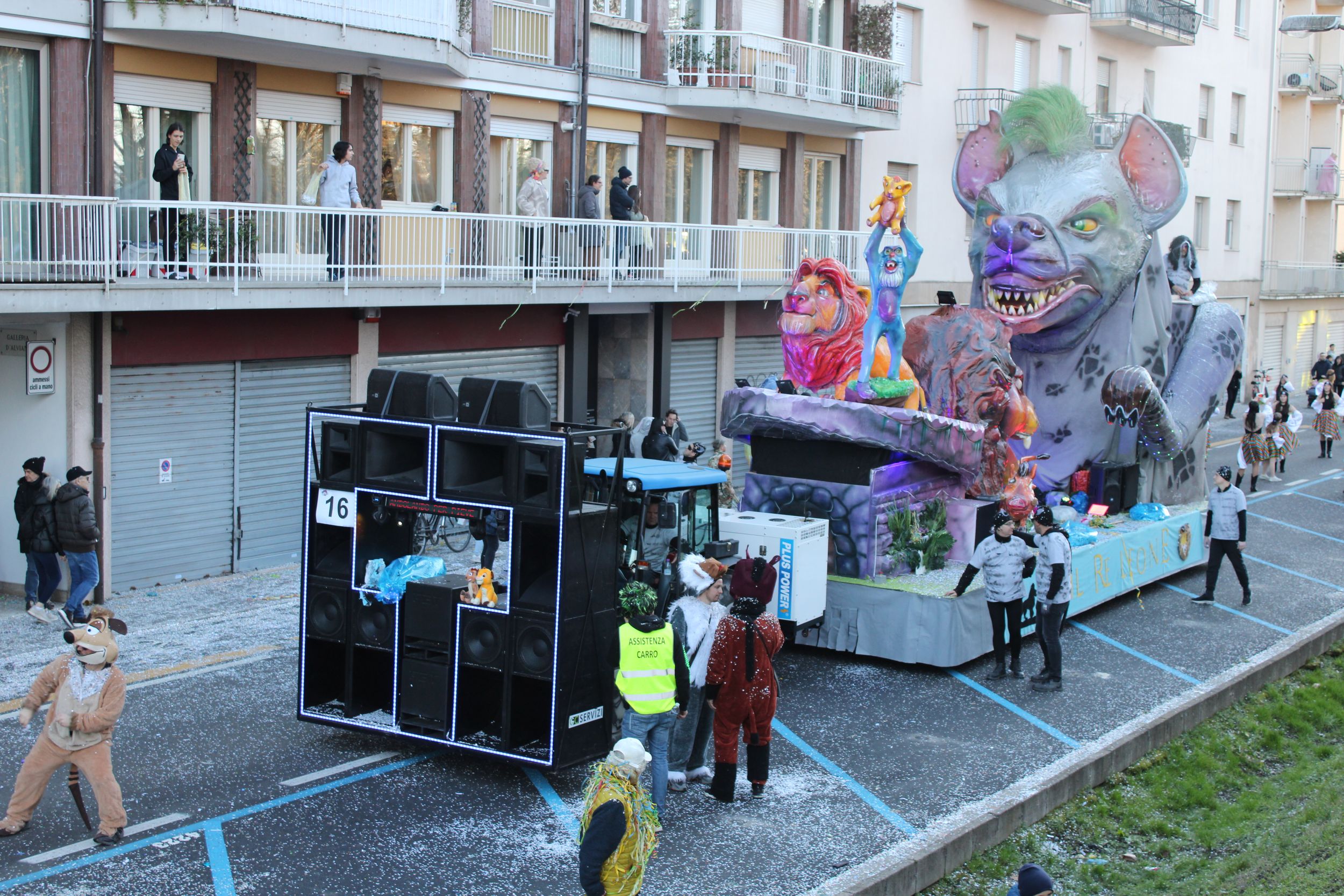 Treviso Carnival Parade 2026. The Coriandolando Group for Pieve di Soligo with the show “The Lion King”.