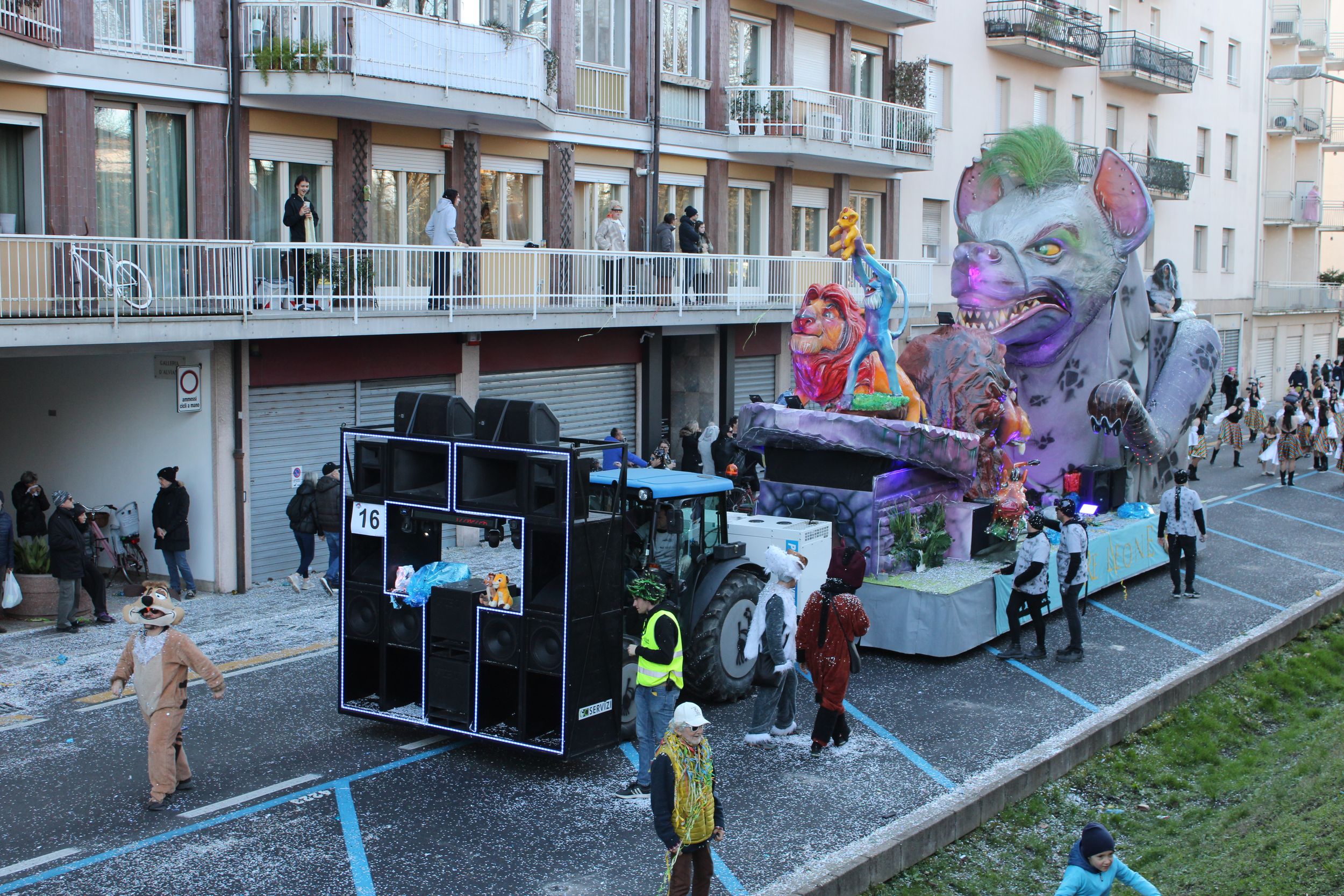Treviso Carnival Parade 2026. The Coriandolando Group for Pieve di Soligo with the show “The Lion King”.