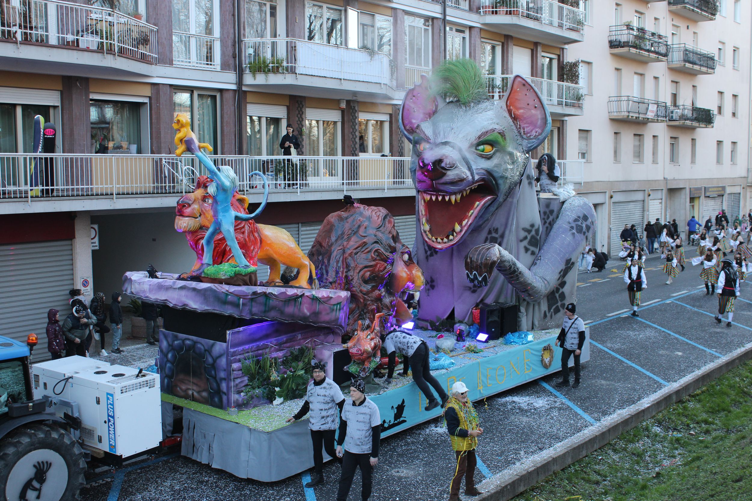 Treviso Carnival Parade 2026. The Coriandolando Group for Pieve di Soligo with the show “The Lion King”.