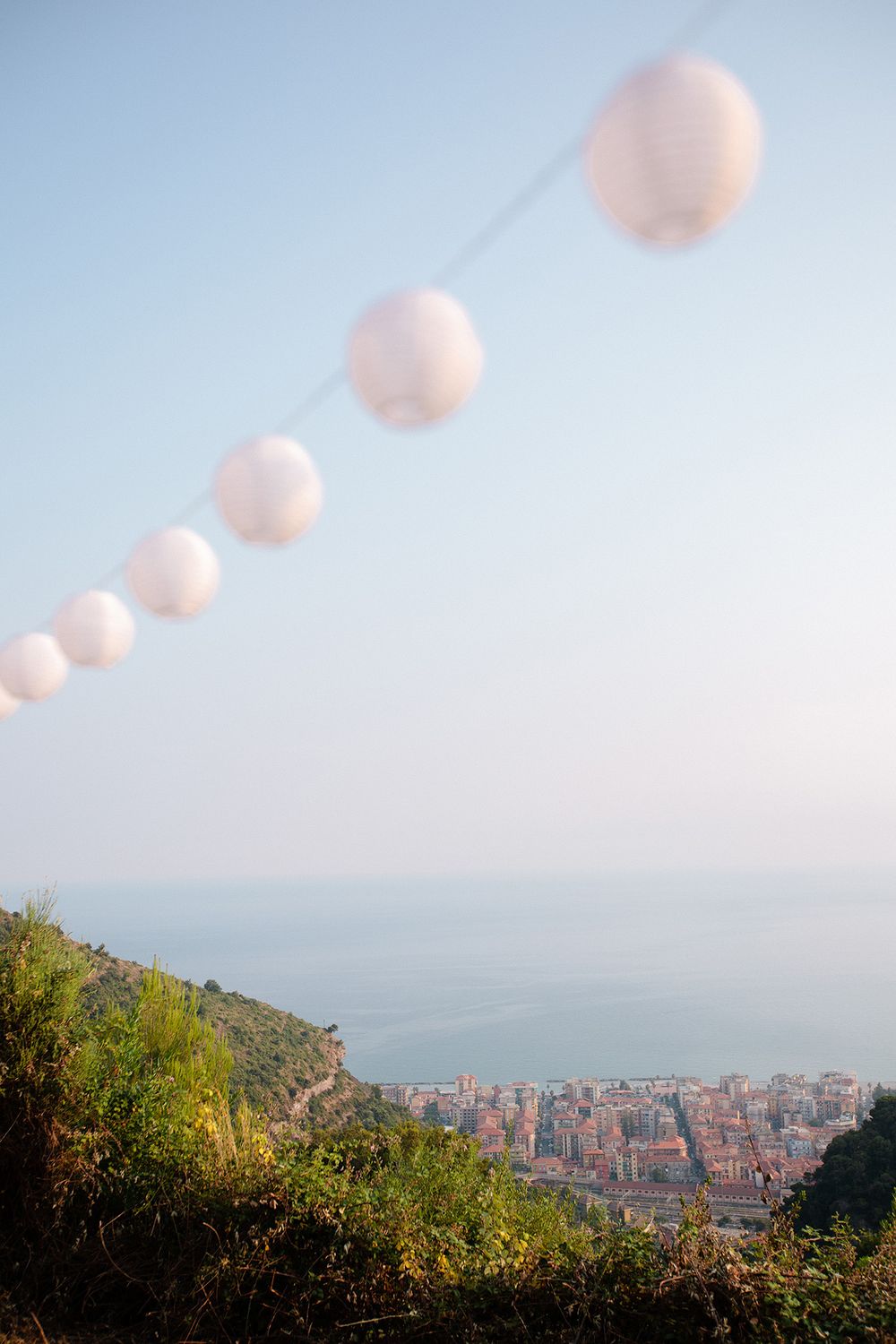 View over Ventimiglia during an Italian Riviera destination wedding