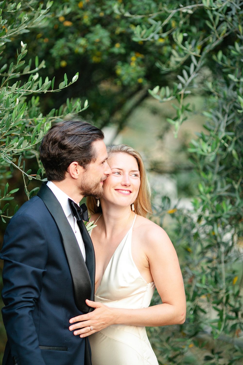 Bride and groom portrait at a villa wedding in the hills above Ventimiglia