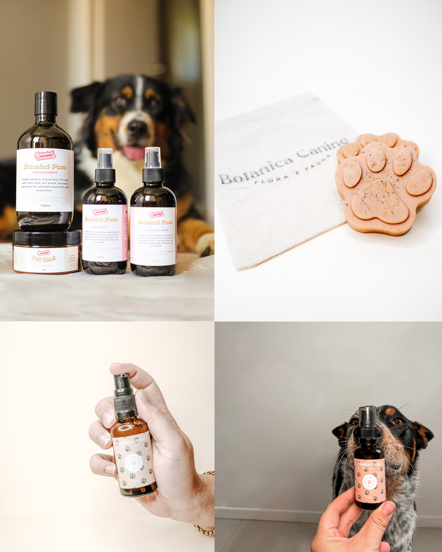 A collection of small brown glass bottles and beauty product containers arranged in a lifestyle photography layout.