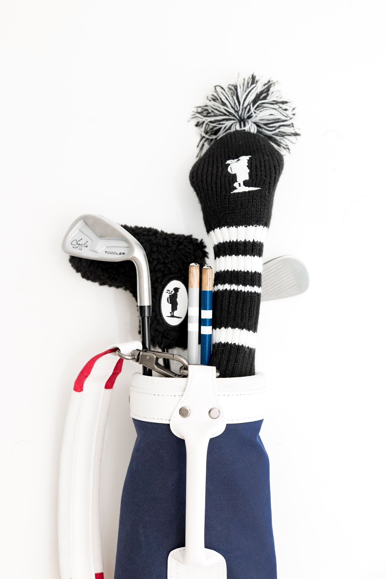 Charlie Golf Co Patriot golf bag product photography for toddler golf clubs