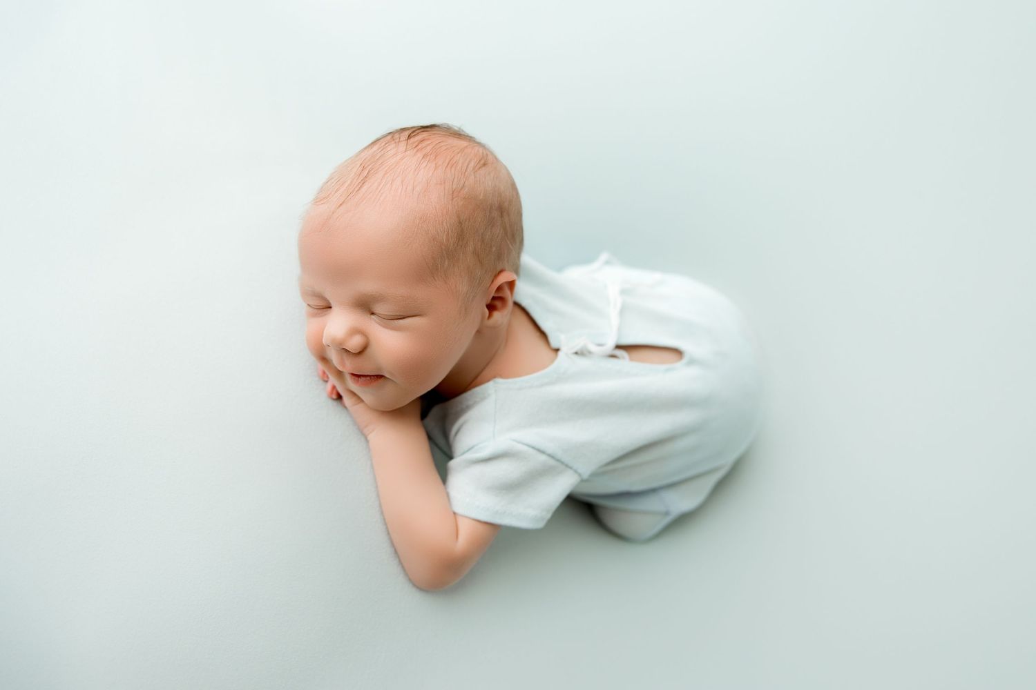 Smiling Newborn baby photo session Algonquin IL