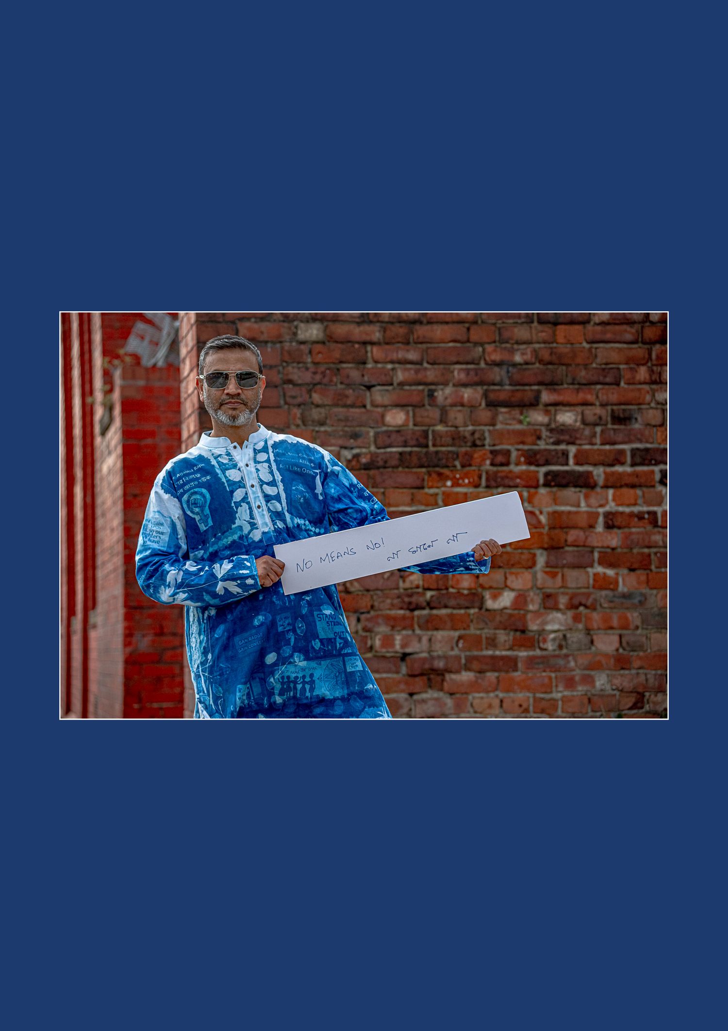 '16 Days of Activism against Gender-Based Violence',  #portraits of men wearing a cyanotype garment to show zero tolerance allyship