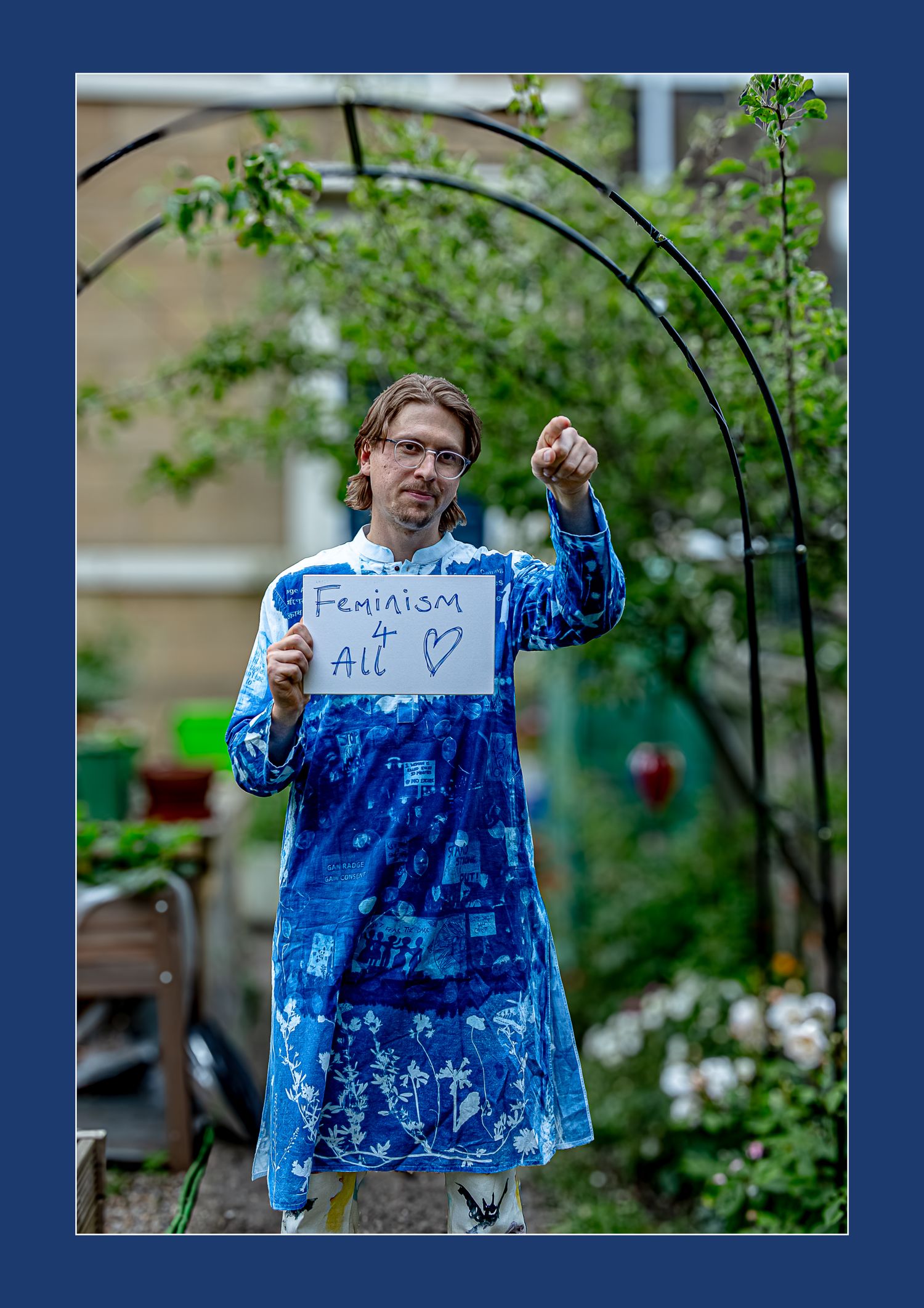 '16 Days of Activism against Gender-Based Violence',  #portraits of men wearing a cyanotype garment to show zero tolerance allyship