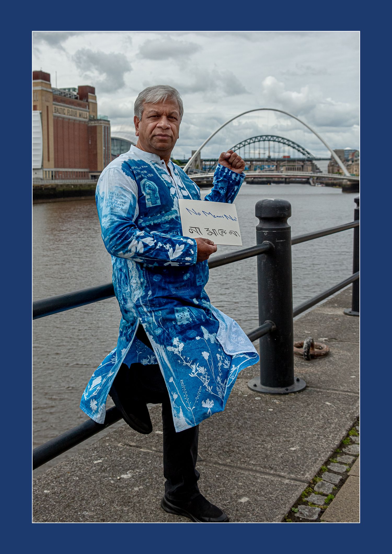 '16 Days of Activism against Gender-Based Violence',  #portraits of men wearing a cyanotype garment to show zero tolerance allyship