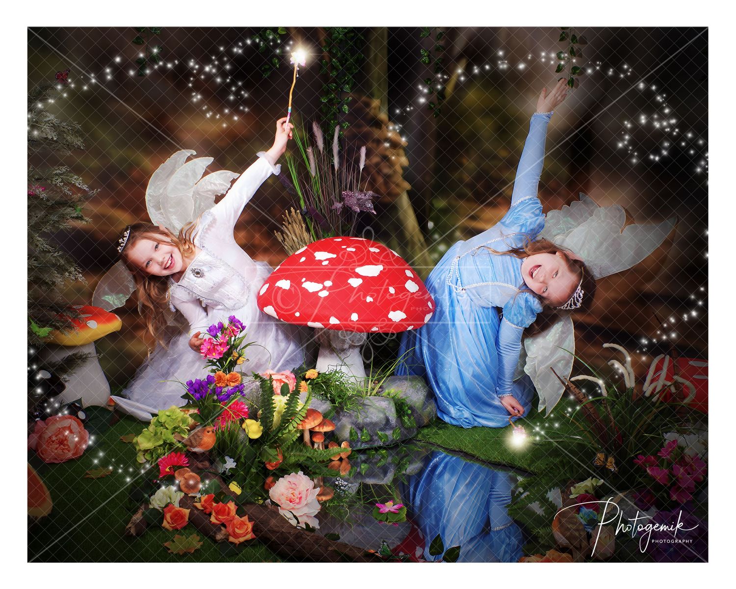 Magical Sisters, Fairy Photo Shoot, The Enchanted Forest Fairytale Photo Experience. Photogemik Bradford, West Yorkshire