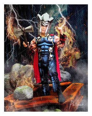 Thor God Of Thunder Fantasy Superhero Photo Shoot Armageddon City. Photogemik Photography Studio Bradford West Yorkshire