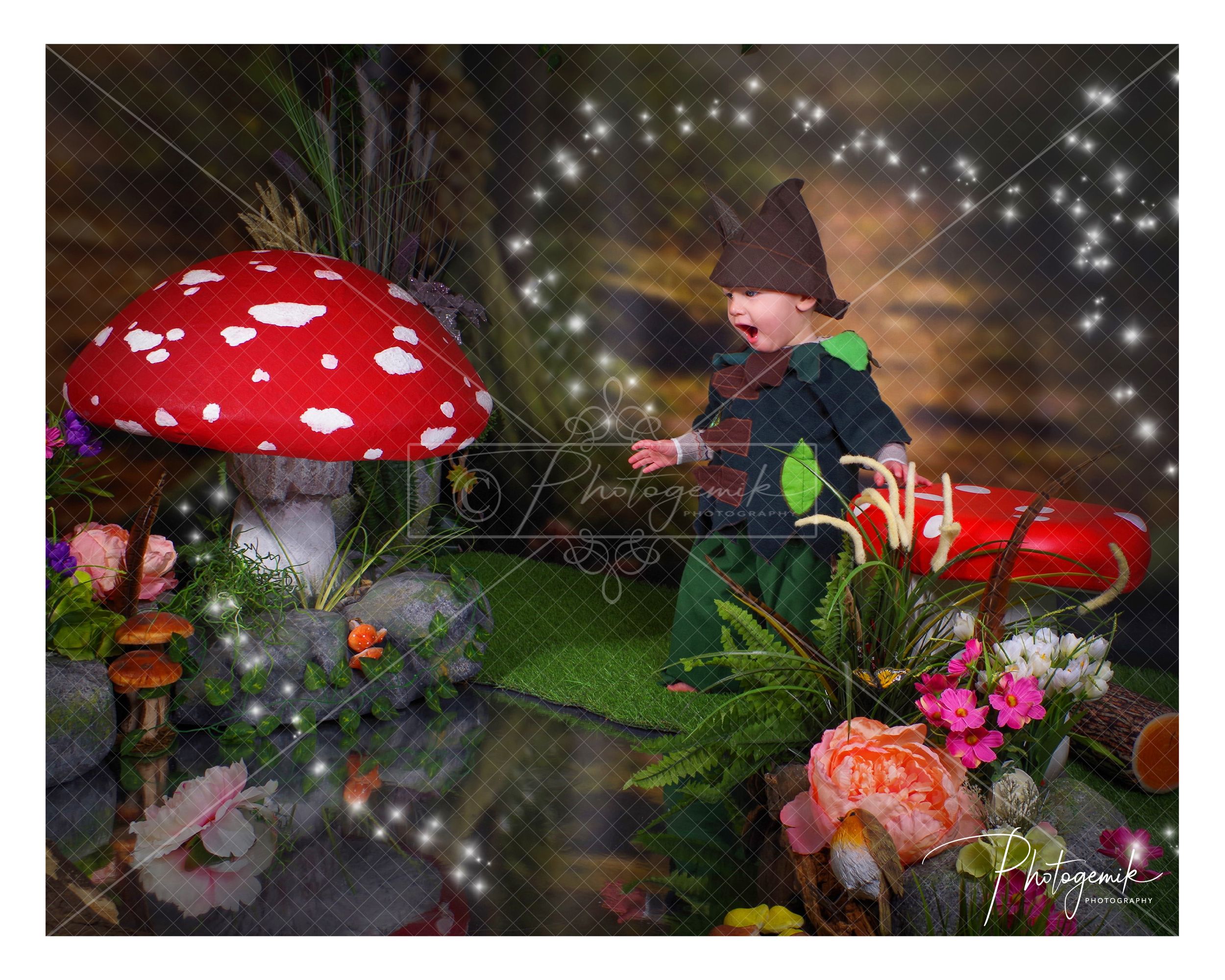 Young Boy Elf Exploring The Enchanted Forest, Amazed With Magic. Fairy Photo Shoot. Photogemik Photography Studio. BD2
